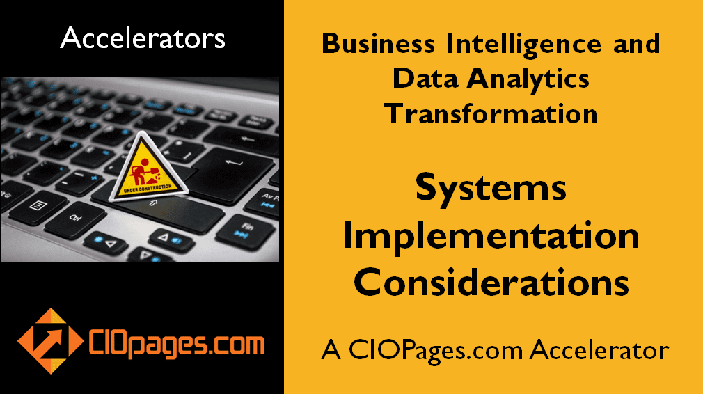 Business Intelligence Transformation Implementation Considerations